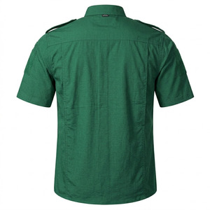 Custom Latest Green <b>Colour</b> Stylish Summer Security Guard Uniform <b>Set</b> Unisex High Quality 100% Cotton Polo Short Sleeve Shirt - Product Image 3
