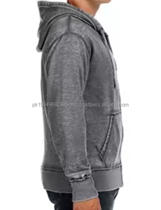 Meilleures ventes en vrac de sweats à capuche pour hommes vintage avec logo personnalisé et fermeture éclair délavés à l'acide - Product Image 2