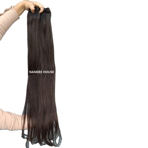 Extensions de cheveux humains indiens droits et longs de haute qualité avec fermeture à lacet HD et devant de couleur naturelle - Product Image 4