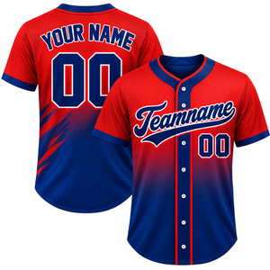 Maillot de baseball unisexe à rayures fines, impression sublimée, 100 % polyester, manches courtes, évacuation de l'humidité, coupe classique pour adulte - Product Image 1