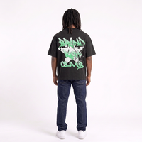 T-shirt noir à manches courtes pour homme Your Brand Studios, style streetwear, imprimé graphique monétaire, col rond, coupe classique