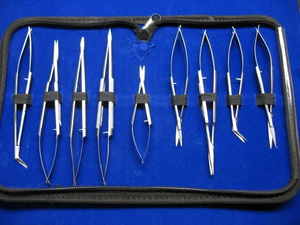 Professional 9 Pcs Ophthalmic Micro Surgery Kit Castroviejo <b>Instruments</b> for Eye Surgery Reusable Stainless Steel Set - Product Image 4
