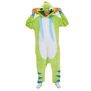 Pyjama d'hiver confortable à capuche, style color block, fermeture éclair, motif dessin animé, dernière collection - Product Image 6