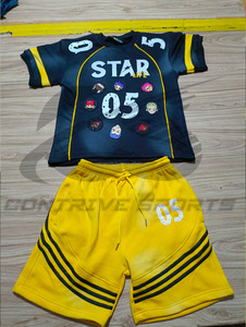 Precio de Fábrica, Conjuntos Premium Baratos al por Mayor, Nueva Marca de Moda Personalizada, Combinación de Pantalones Cortos Deportivos y Camisetas para Hombre - Product Image 4