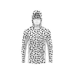 Sweat à capuche de pêche pour homme UPF 50 avec imprimé d'arêtes de poisson, manches longues, protection solaire anti-UV, veste pull pour adultes - Product Image 1