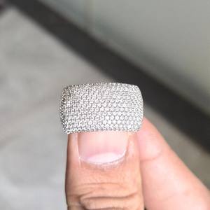 Anillo de banda pavé para hombre con diamante redondo de moissanita, plata 925 original, estilo hip hop, para fiesta, regalo para amigos - Product Image 2