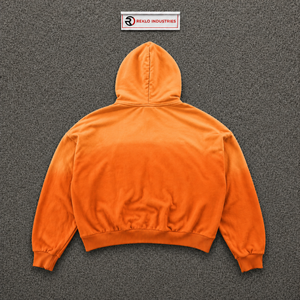 Sweat-shirt à capuche zippé PREMIUM ORANGE STREETWEAR LOVE HEART avec imprimé cœur et texte « Love Me », unisexe, coupe ample, décontracté - Product Image 6