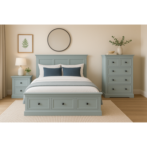 Ensembles de chambre à coucher modernes en bois, d'origine mondiale, style vietnamien, lits élégants, armoires, commodes, tailles de lit personnalisables, ensembles faciles à assembler - Product Image 5