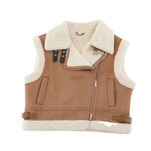 Chaqueta de Mujer al por Mayor, Estilo Oversize, de Gamuza Sintética, Color Marrón, Sostenible, Elegante y Cálida - Product Image 1