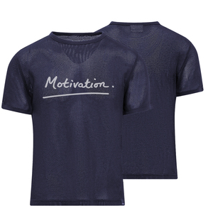 T-shirt en mesh personnalisé pour homme, couleur bleue, manches courtes, épaules tombantes, pour sport, gym, entraînement, musculation, avec option OEM - Product Image 3