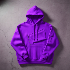 Sweat à capuche épais personnalisé avec logo OEM, 380 g/m², en molleton, unisexe, style hip-hop, sweat à capuche 3D en relief pour femmes - Product Image 4