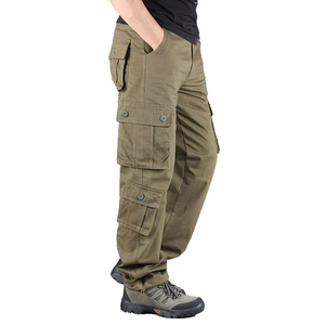 Pantalones Cargo para Hombre, con Múltiples Bolsillos, Cintura Elástica, Estilo Workwear, Transpirables, de Peso Medio, para Primavera, Uso Casual - Product Image 3
