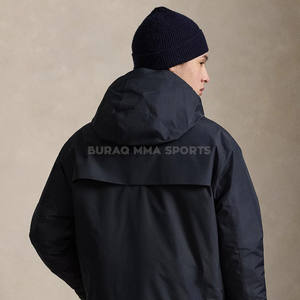 Chaqueta de Hombre Acolchada con Múltiples Bolsillos y Cuello Alto, de Lona, Transpirable, Resistente al Viento, Estilo Casual Urbano con Plumas - Product Image 3