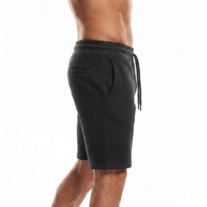 Shorts Bermuda en Coton Noir pour Homme, Taille Mi-Haute avec Cordon de Serrage, Décontractés, en Tissu Respirant avec Poches - Product Image 3