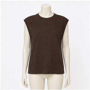 Camiseta de algodón con cuello redondo y manga corta extragrande para mujer - Product Image 5