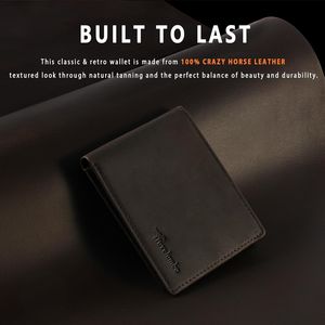 Portafoglio Bifold in Vera Pelle Fatto a Mano per Uomo con Blocco RFID e 2 Finestre per Documenti, Elegante Portafoglio Maschile con Confezione Regalo - Product Image 2