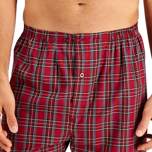 <b>Men</b> Plaid <b>Pajama</b> Set Long Sleeve Button Up Cotton <b>Flannel</b> Sleepwear Elastic Waist Casual Winter Loungewear - Product Image 3