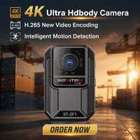 Caméra corporelle Ultra HD portable avec vision nocturne, grand angle, CMOS H.265, MicroSD pour la patrouille sur les chantiers de construction