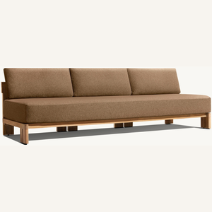 Canapé-lit en teck en promotion, style moderne et épuré, avec mousse souple et résistante, capacité d'accueil pour trois personnes - Product Image 2