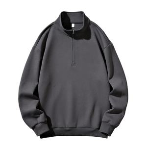 320 GSM décontracté demi-fermeture éclair sweat poids lourd coton Poly mélange solide conception support lâche fermeture éclair impression numérique pour l'automne - Product Image 4