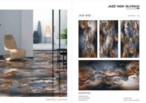 Carreaux de porcelaine Jazz, surface haute brillance, dimensions 60x120cm, 600x1200mm, 24x48, pour la décoration intérieure de luxe des murs et des sols. - Product Image 3