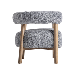 Sillón Contemporáneo Tipo Barril, Tapizado en Bouclé Premium, Respaldo Redondeado, Ergonómico y Confortable, Mueble de Interior - Product Image 4