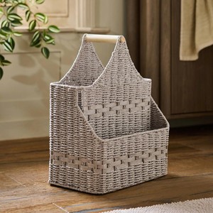 Porte-papier toilette en jonc de mer de qualité export avec poignée en bois, fournisseur vietnamien, accessoires de salle de bain durables - Product Image 2