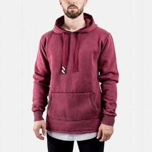 Men Hooded Sweatshirt Solid Color French Terry Cotton Pocket Casual Autumn Regular Fit - Product Image 1