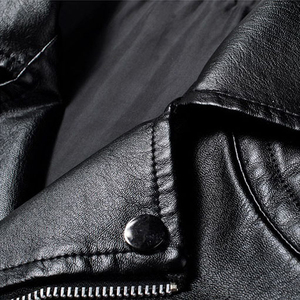 Veste en cuir pour homme, nouvelle conception de haute qualité, manches longues, col montant, logo personnalisé, décontractée, hiver, multicolores - Product Image 3