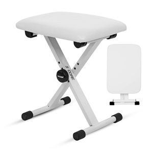 2-Inch Padded Keyboard Bench <b>Height</b> <b>Adjustable</b> 19\" Guitar Seat Portable Cushioned Piano <b>Stool</b> Musical Instrument Accessory - Product Image 1