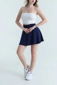 EVERGLOW Jupe-short sexy pour femme, taille haute, mini, en Spandex non tissé, écologique, imprimé numérique, couleur unie, avec poches, séchage rapide, anti-boulochage - Product Image 4