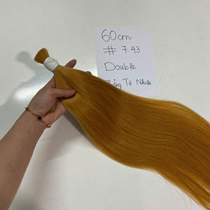 Super calidad 7,43 Color doble dibujado 12 pulgadas Natural recto cabello humano vietnamita suministro a granel - Product Image 4