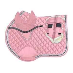 STYLO INTERNATIONAL Ensemble de tapis de selle classique pour le dressage et le saut d'obstacles, en coton et cuir, haute qualité, logo personnalisé en tissu - Product Image 3