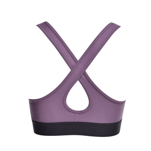Soutien-gorge de sport dos nageur sans coutures pour femme, maintien moyen, respirant, rose uni, haut de fitness - Product Image 2
