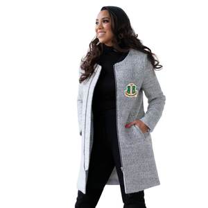 Abrigo Largo Gris para Mujer AKA Olivia, Inspirado en la Hermandad, Elegante Ropa de Invierno, Chaqueta Premium y Estilosa - Product Image 1