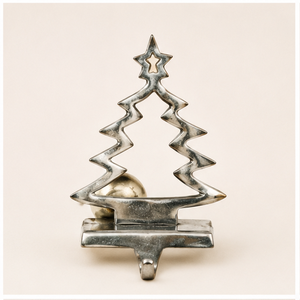 Modern Minimalist Silver Christmas Tree <b>Stocking</b> Hook For Mantel Durable Metal Holiday Decoration And Festive Gift Hanger - Product Image 5