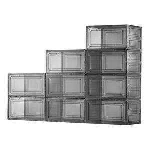 Set di 9 Scatole Trasparenti Pieghevoli per Scarpe con Porta Magnetica, Organizzatori per Taglia US 13, Design Funzionale in Plastica per Sneakers - Product Image 1