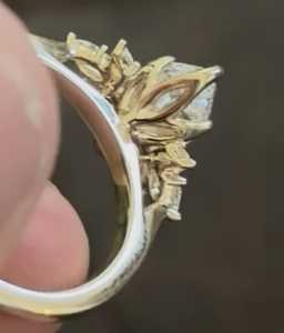 แหวนหมั้นเพชรทรงมาร์คีส์ทองคำแท้ 14K สำหรับผู้หญิง ขนาด 5.5 US สไตล์คลาสสิก - Product Image 3