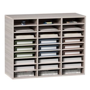 Organizzatore per Ufficio con 27 Scomparti Regolabili in Fibra di Media Densità, Contenitore in Legno per Casa, Scuola e Ufficio - Product Image 1