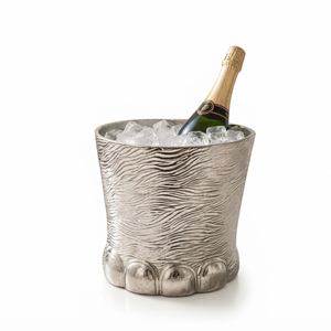 Seau à vin isotherme moderne en acier inoxydable avec logo personnalisé, double paroi, pour une bouteille, refroidisseur à champagne pour hôtel et bar - Product Image 4