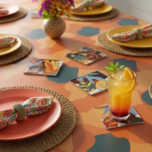 Ensemble de sous-verres carrés en acrylique Mughalcrafts de qualité supérieure, design moderne, impression UV, sous-verres pour boissons, tasses, verres, mugs, Uttar - Product Image 5