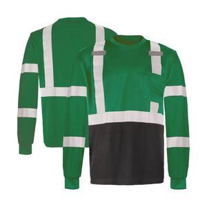 Overol de Trabajo de Alta Visibilidad Clase 2 para Hombre, Chaleco de Seguridad Reflectante Verde, Camiseta Impermeable de Algodón/Poliéster OEM - Product Image 1