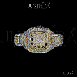 Reloj de Pulsera de Lujo para Hombre, Cuadrado, Clásico, de Acero Inoxidable, con Diamantes, Esfera con Números Romanos, Movimiento ETA, Detalles en Oro - Product Image 2