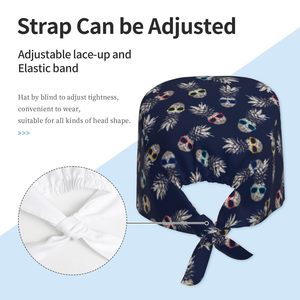 Adjustable Unisex Surgical <b>Scrub</b> <b>Cap</b> Doctors Nurses Comfortable Bouffant Hat Button Closure Breathable Quick Hospital Uniform - Product Image 3