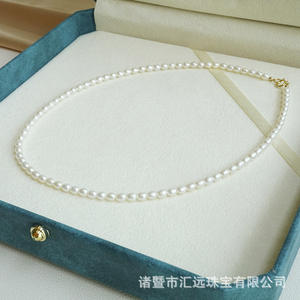 สร้อยคอมุกน้ำจืดแท้ ขนาด 3-4 มม. สีผสมแบบธรรมชาติ ไม่ใช่กากมุก  วัสดุทำเครื่องประดับ - Product Image 2