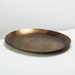 Handcrafted Decorative Brass Serving <b>Tray</b> Premium Metal <b>Tray</b> For Serving <b>Snacks</b> Tea Coffee Drinks At Home - Product Image 3