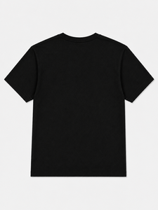 T-shirt noir pour homme à col rond, manches courtes, tricoté, uni, décontracté, en polyester/coton, écologique, coupe classique, 200 grammes, avec lettrage - Product Image 2