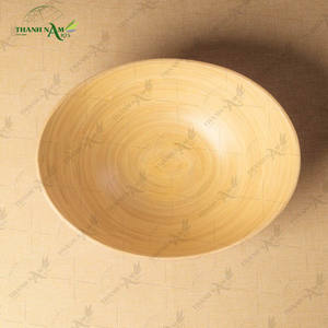 Spun Bamboo Bowl Handmade Eco Friendly Natural Bamboo Bowl for Salad Serving Home Kitchen Restaurant <b>Tableware</b> - Product Image 6