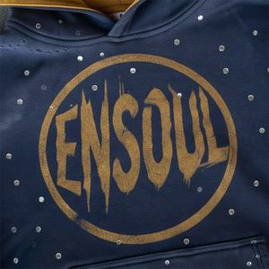 Conjunto Deportivo Personalizado de Sudadera con Capucha y Pantalones Jogger de Doble Cintura con Estampado Desgastado y Pedrería, Estilo Streetwear, Crystal Storm - Product Image 4