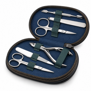 Kit de manucure professionnel de luxe en acier inoxydable 6 en 1, ensemble de coupe-ongles portable, style classique, étui pour adultes - Product Image 5